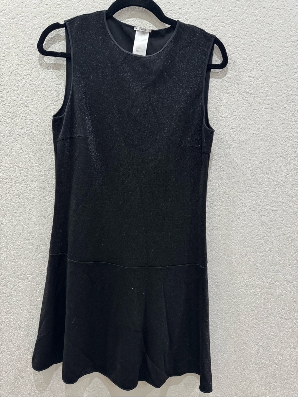 Wolford Black Metallic Shimmer Sleeveless A-Line Dress Women’s US 8